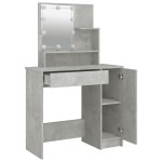 vidaXL Masă de toaletă cu LED, gri beton, 86,5x35x141 cm vidaXL Masă de toaletă cu LED, gri beton, 86,5x35x141 cm