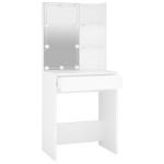 vidaXL Masă de toaletă cu LED, alb, 60x40x140 cm vidaXL Masă de toaletă cu LED, alb, 60x40x140 cm