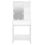 vidaXL Masă de toaletă cu LED, alb, 60x40x140 cm vidaXL Masă de toaletă cu LED, alb, 60x40x140 cm