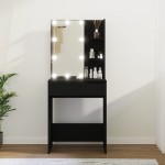 vidaXL Masă de toaletă cu LED, negru, 60x40x140 cm vidaXL Masă de toaletă cu LED, negru, 60x40x140 cm