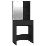 vidaXL Masă de toaletă cu LED, negru, 60x40x140 cm vidaXL Masă de toaletă cu LED, negru, 60x40x140 cm