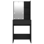 vidaXL Masă de toaletă cu LED, negru, 60x40x140 cm vidaXL Masă de toaletă cu LED, negru, 60x40x140 cm