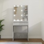 vidaXL Masă de toaletă cu LED, gri beton, 60x40x140 cm vidaXL Masă de toaletă cu LED, gri beton, 60x40x140 cm