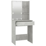 vidaXL Masă de toaletă cu LED, gri beton, 60x40x140 cm vidaXL Masă de toaletă cu LED, gri beton, 60x40x140 cm