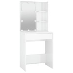 vidaXL Masă de toaletă cu LED, alb extralucios, 60x40x140 cm vidaXL Masă de toaletă cu LED, alb extralucios, 60x40x140 cm
