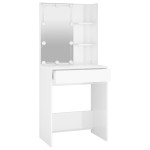 vidaXL Masă de toaletă cu LED, alb extralucios, 60x40x140 cm vidaXL Masă de toaletă cu LED, alb extralucios, 60x40x140 cm