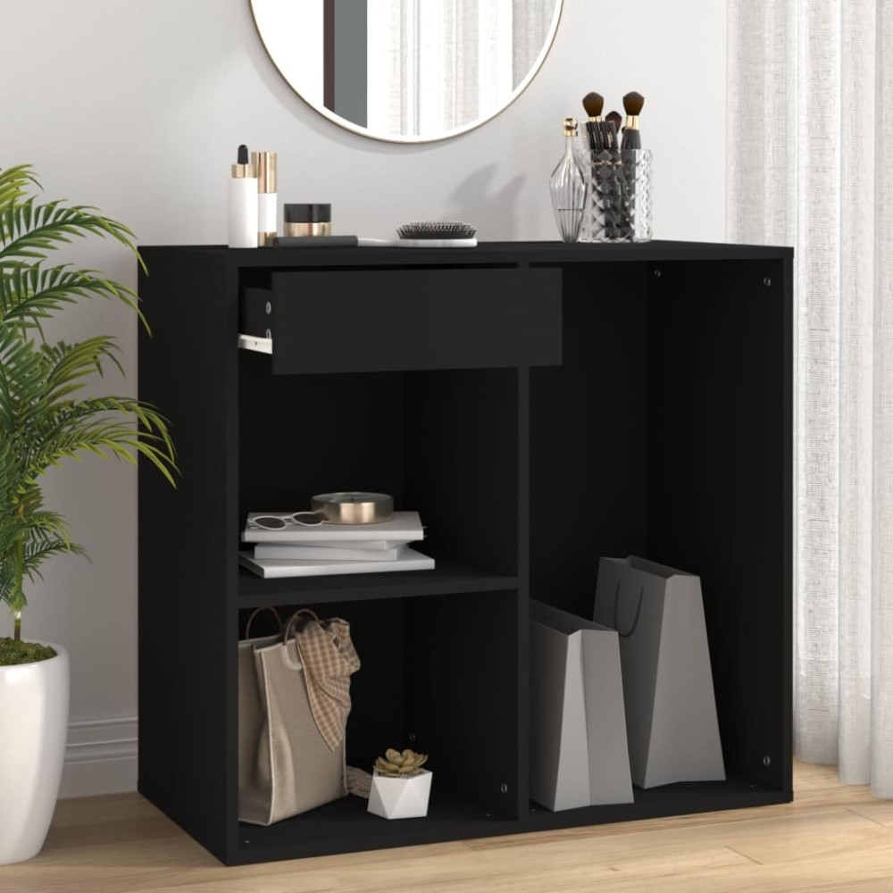 vidaXL Dulap pentru cosmetice, negru, 80x40x75 cm, lemn prelucrat