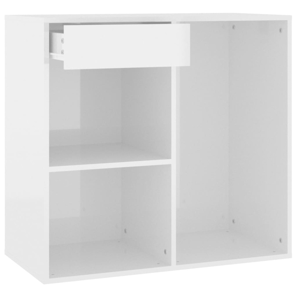 vidaXL Dulap de cosmetice alb extralucios, 80x40x75 cm, lemn prelucrat