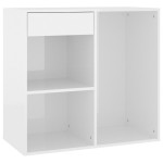 vidaXL Dulap de cosmetice alb extralucios, 80x40x75 cm, lemn prelucrat
