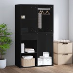 vidaXL Dulap de dressing, negru, 80x40x65 cm, lemn compozit vidaXL Dulap de dressing, negru, 80x40x65 cm, lemn compozit