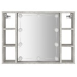 vidaXL Dulap cu oglindă și LED, gri beton, 76x15x55 cm vidaXL Dulap cu oglindă și LED, gri beton, 76x15x55 cm