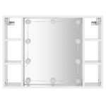 vidaXL Dulap cu oglindă și LED, alb extralucios, 76x15x55 cm vidaXL Dulap cu oglindă și LED, alb extralucios, 76x15x55 cm
