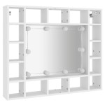 vidaXL Dulap cu oglindă și LED, alb, 91x15x76,5 cm vidaXL Dulap cu oglindă și LED, alb, 91x15x76,5 cm