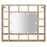 vidaXL Dulap cu oglindă și LED, stejar sonoma, 91x15x76,5 cm vidaXL Dulap cu oglindă și LED, stejar sonoma, 91x15x76,5 cm