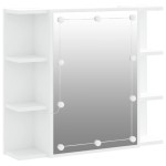 vidaXL Dulap cu oglindă și LED, alb, 70x16,5x60 cm vidaXL Dulap cu oglindă și LED, alb, 70x16,5x60 cm