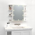 vidaXL Dulap cu oglindă și LED, alb, 70x16,5x60 cm vidaXL Dulap cu oglindă și LED, alb, 70x16,5x60 cm