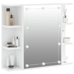 vidaXL Dulap cu oglindă și LED, alb, 70x16,5x60 cm vidaXL Dulap cu oglindă și LED, alb, 70x16,5x60 cm