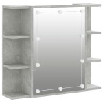 vidaXL Dulap cu oglindă și LED, gri beton, 70x16,5x60 cm vidaXL Dulap cu oglindă și LED, gri beton, 70x16,5x60 cm
