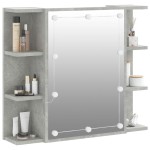 vidaXL Dulap cu oglindă și LED, gri beton, 70x16,5x60 cm vidaXL Dulap cu oglindă și LED, gri beton, 70x16,5x60 cm