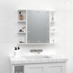 vidaXL Dulap cu oglindă și LED, alb extralucios, 70x16,5x60 cm vidaXL Dulap cu oglindă și LED, alb extralucios, 70x16,5x60 cm