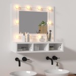vidaXL Dulap cu oglindă și LED, alb, 60x31,5x62 cm vidaXL Dulap cu oglindă și LED, alb, 60x31,5x62 cm