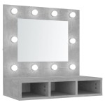 vidaXL Dulap cu oglindă și LED, gri beton, 60x31,5x62 cm vidaXL Dulap cu oglindă și LED, gri beton, 60x31,5x62 cm