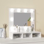 vidaXL Dulap cu oglindă și LED, alb extralucios, 60x31,5x62 cm vidaXL Dulap cu oglindă și LED, alb extralucios, 60x31,5x62 cm