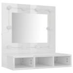 vidaXL Dulap cu oglindă și LED, alb extralucios, 60x31,5x62 cm vidaXL Dulap cu oglindă și LED, alb extralucios, 60x31,5x62 cm