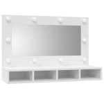 vidaXL Dulap cu oglindă și LED, alb, 90x31,5x62 cm vidaXL Dulap cu oglindă și LED, alb, 90x31,5x62 cm