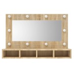 vidaXL Dulap cu oglindă și LED, stejar sonoma, 90x31,5x62 cm vidaXL Dulap cu oglindă și LED, stejar sonoma, 90x31,5x62 cm