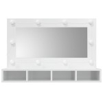 vidaXL Dulap cu oglindă și LED, alb extralucios, 90x31,5x62 cm vidaXL Dulap cu oglindă și LED, alb extralucios, 90x31,5x62 cm