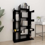 vidaXL Bibliotecă, negru, 86x25,5x140 cm, PAL vidaXL Bibliotecă, negru, 86x25,5x140 cm, PAL