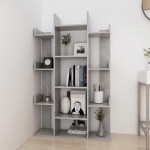 vidaXL Bibliotecă, gri beton, 86x25,5x140 cm, PAL vidaXL Bibliotecă, gri beton, 86x25,5x140 cm, PAL