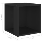vidaXL Masă laterală, negru, 33x33x34,5 cm, lemn prelucrat
