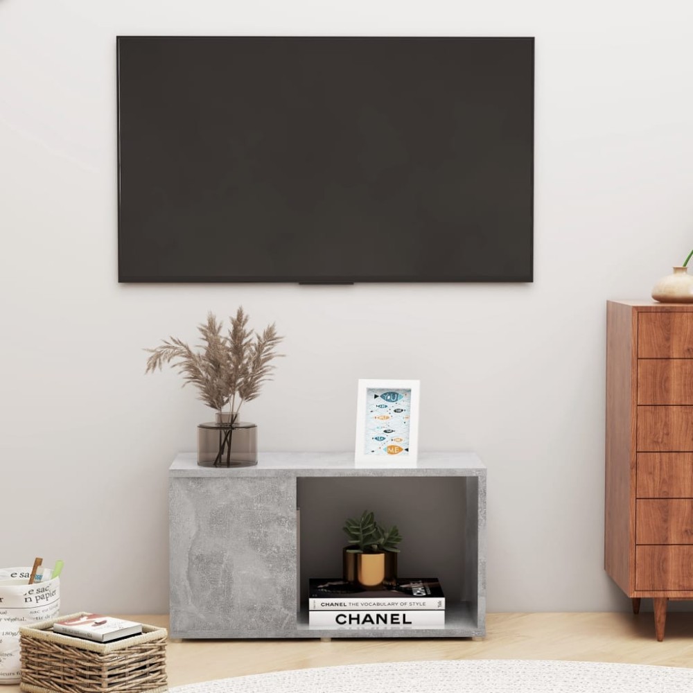 vidaXL Comodă TV, gri beton, 60x24x32 cm, PAL