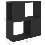 vidaXL Bibliotecă, negru, 60 x 24 x 63 cm, PAL