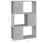 vidaXL Bibliotecă/Separator cameră, gri beton, 60x24x94 cm, PAL vidaXL Bibliotecă/Separator cameră, gri beton, 60x24x94 cm, PAL