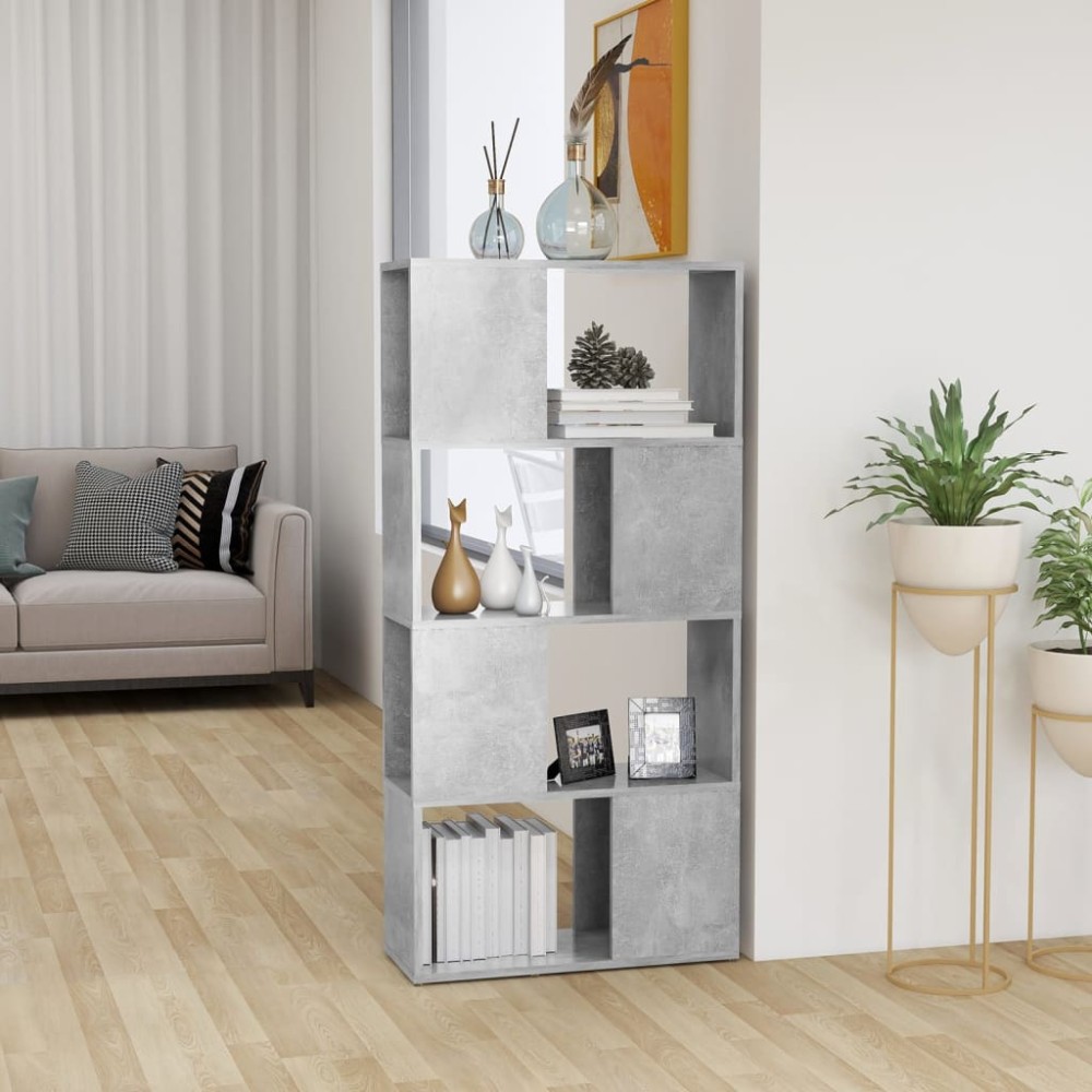 vidaXL Bibliotecă/Separator cameră, gri beton, 60x24x124,5 cm