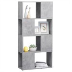 vidaXL Bibliotecă/Separator cameră, gri beton, 60x24x124,5 cm vidaXL Bibliotecă/Separator cameră, gri beton, 60x24x124,5 cm