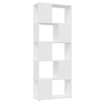 vidaXL Bibliotecă/Separator cameră, alb, 60x24x155 cm, PAL
