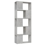 vidaXL Bibliotecă/Separator cameră, gri beton, 60x24x155 cm