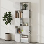 vidaXL Bibliotecă/Separator cameră, gri beton, 60x24x155 cm