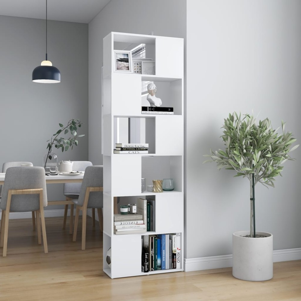 vidaXL Bibliotecă/Separator cameră, alb, 60x24x186 cm