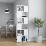 vidaXL Bibliotecă/Separator cameră, alb, 60x24x186 cm