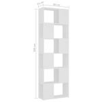 vidaXL Bibliotecă/Separator cameră, alb, 60x24x186 cm