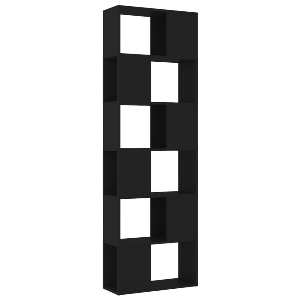 vidaXL Bibliotecă/Separator cameră, negru, 60x24x186 cm, PAL