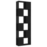 vidaXL Bibliotecă/Separator cameră, negru, 60x24x186 cm, PAL vidaXL Bibliotecă/Separator cameră, negru, 60x24x186 cm, PAL
