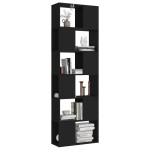 vidaXL Bibliotecă/Separator cameră, negru, 60x24x186 cm, PAL vidaXL Bibliotecă/Separator cameră, negru, 60x24x186 cm, PAL