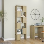 vidaXL Bibliotecă/Separator cameră, stejar sonoma, 60x24x186 cm, PAL vidaXL Bibliotecă/Separator cameră, stejar sonoma, 60x24x186 cm, PAL