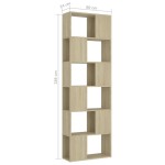 vidaXL Bibliotecă/Separator cameră, stejar sonoma, 60x24x186 cm, PAL vidaXL Bibliotecă/Separator cameră, stejar sonoma, 60x24x186 cm, PAL